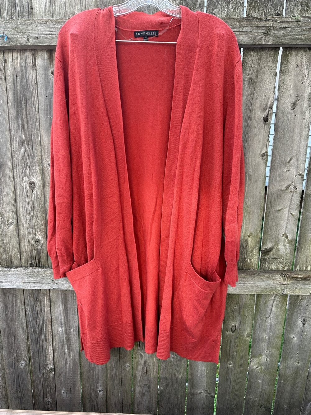 Open-Front Women’s Cardigan Sweater - Rust Red